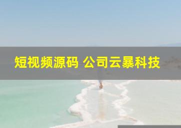 短视频源码 公司云暴科技